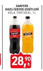 Sarıyer Gazlı Içecek Çeşitleri Kola, Portakal 1 L
