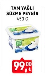 Tarım Kredi Tam Yağlı Süzme Peynir 450 G