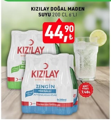 Kızılay Doğal Maden Suyu 200 Cl 6'Lı