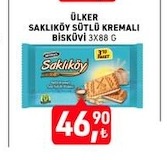Ülker Saklıköy Sütlü Kremalı Bisküvi 3X88 G