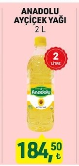 Anadolu Ayçiçek Yağı 2 L