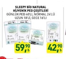 Sleepy Bio Natural Hijyenik Ped Çeşitleri