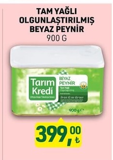 Tarım Kredi Tam Yağlı Olgunlaştırılmış Beyaz Peynir 900 G