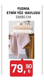 Fushia Etnik Yüz Havlusu 50X85 Cm