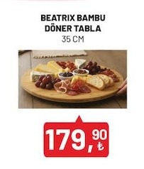 Beatrix Bambu Döner Tabla 35 Cm