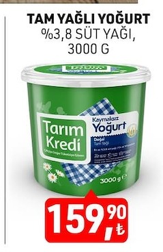 Tam Yağlı Yoğurt %3,8 Süt Yağı, 3000 G