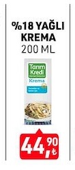 Tarım Kredi %18 Yağlı Krema 200 Ml