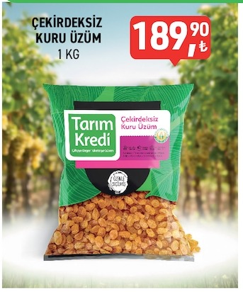 Tarım Kredi Çekirdeksiz Kuru Üzüm 1 Kg