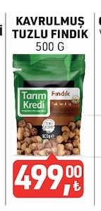 Tarım Kredi Kavrulmuş Tuzlu Fındık 500 G