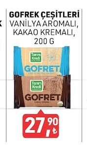Tarım Kredi Gofrek Çeşitleri Vanilya Aromalı Kakao Kremalı 200 G