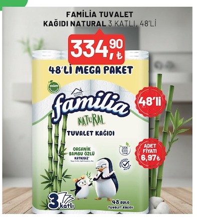 Familia Tuvalet Kağıdı Natural 3 Katli 48'Li