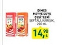 Dimes Meyve Suyu Çeşitleri Şeftali Karışık 200 Ml