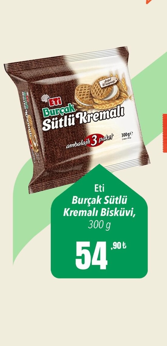 Eti Burçak Sütlü Kremalı Bisküvi, 300 G