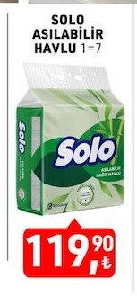 Solo Asilabilir Havlu 1=7