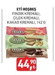 Eti Hoşbeş Fındık Kremalı, Çilek Kremalı, Kakao Kremalı 142 G