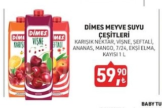 Dimes Meyve Suyu Çeşitleri 1 L