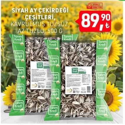 Siyah Ay Çekirdeği Çeşitleri Kavrulmuş Tuzsuz, Az Tuzlu 500 G