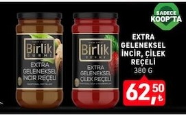 Birlik Gurme Extra Geleneksel İncir, Çilek Reçeli 380 G