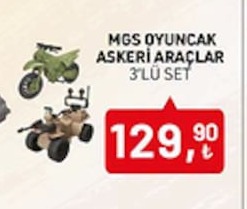 Mgs Oyuncak Askeri Araçlar 3'Lü Set