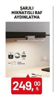 Şarjlı Mıknatıslı Raf Aydınlatma