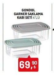 Gondol Garner Saklama Kabı Seti 4'Lü