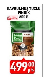 Kavrulmuş Tuzlu Fındık 500 G