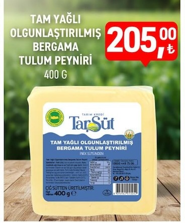 Tarım Kredı Tam Yaglı Olgunlastırılmıs Bergama Tulum Peynırı 400 G
