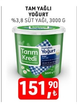 Tam Yağli Yoğurt %3,8 Süt Yaği, 3000 G