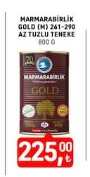 Marmarabirlik Gold (M) 261-290 Az Tuzlu Teneke 800 G
