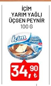İçim Yarım Yağlı Üçgen Peynir 100 G