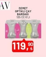 Demet Optikli Çay Bardağı 135 Cc 6'Li