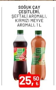 Soğuk Çay Çeşitleri Şeftali Aromalı, Kırmızı Meyve Aromalı, 1 L