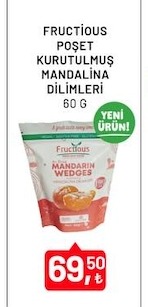 Fructious Poşet Kurutulmuş Mandalina Dilimleri 60G