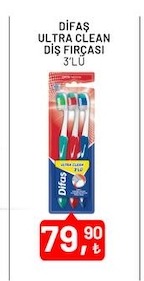 Di̇faş Ultra Clean Diş Fırçası 3'Lü