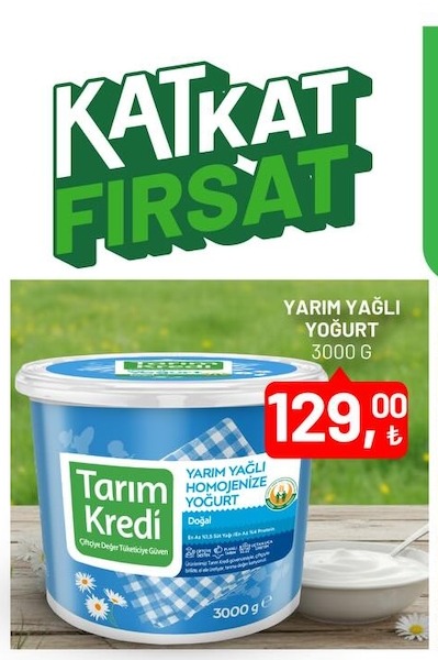 Tarim Kredi Yarim Yagli Yogurt 3000G
