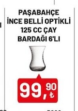 Paşabahçe İnce Belli Optikli 125 Cc Çay Bardağı 6'Lı