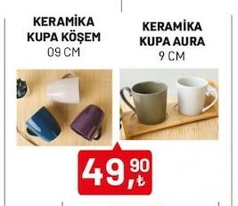 Keramika Kupa Köşem 9 Cm Ve Keramika Kupa Aura 9 Cm