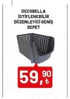 Decobella İstiflenebilir Düzenleyici Geniş Sepet