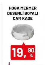 Hoga Mermer Desenli Boyalı Cam Kase