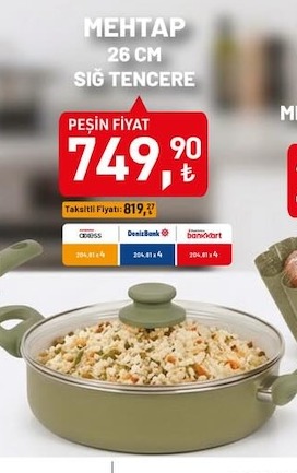Mehtap 26 Cm Sığ Tencere
