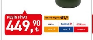 Peşin Fiyat 449,90 Tl