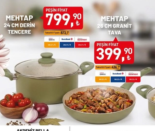Mehtap 24 Cm Derin Tencere Ve 26 Cm Granit Tava