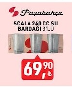 Paşabahçe Scala 240Cc Su Bardağı 3'Lü