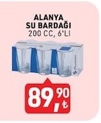 Alanya Su Bardağı 200 Cc, 6'Lı