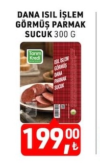 Tarım Kredi Dana Isıl İşlem Görmüş Parmak Sucuk 300 G