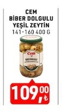 Cem Biber Dolgulu Yeşil Zeytin 400G