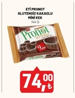 Eti Pronot Glutensiz Kakaolu Mini Kek 144G