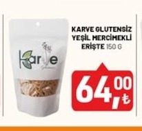 Karve Glutensiz Yeşil Mercimekli Erişte 150 G