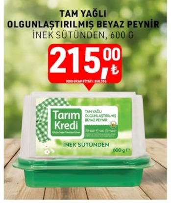 Tam Yağlı Olgunlaştırılmış Beyaz Peynir İnek Sütünden, 600 G