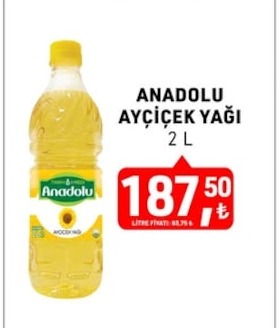 Anadolu Ayçiçek Yağı 2 L